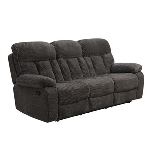 New Classic Furniture Bravo Sofa with Dual Recliner Charcoal U1165-30-SLP