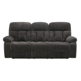 New Classic Furniture Bravo Sofa with Dual Recliner Charcoal U1165-30-SLP