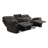 New Classic Furniture Bravo Sofa with Dual Recliner Charcoal U1165-30-SLP