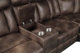 New Classic Furniture Stewart Raf Console Loveseat with 1 Recliner Adobe U1702-20R-ADB