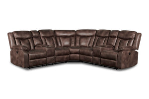 New Classic Furniture Stewart Laf Console Loveseat with 2 Recliners Adobe U1702-25L-ADB