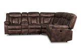 New Classic Furniture Stewart Laf Console Loveseat with 2 Recliners with Power Footrest Adobe U1702-25LP1-ADB