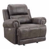 New Classic Furniture Calhoun Glider Recliner with Power Footrest Walnut U1729-13P1-WNT