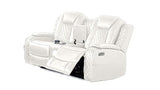 Orion Console Loveseat with Dual Recliners White