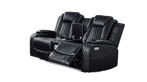 Orion Console Loveseat with Power Footrest & Hr Black