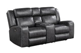 Atticus Console Loveseat with Power Hr & Footrest Charcoal