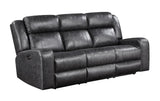 Atticus Dual Recliner Sofa with Power Hr &Fr Charcoal