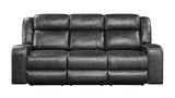 New Classic Furniture Atticus Dual Recliner Sofa with Power Hr &Fr Charcoal U2413-30P2-CHR