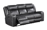 New Classic Furniture Atticus Dual Recliner Sofa with Power Hr &Fr Charcoal U2413-30P2-CHR