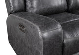 New Classic Furniture Atticus Dual Recliner Sofa with Power Hr &Fr Charcoal U2413-30P2-CHR