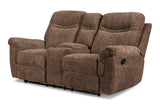 New Classic Furniture Sheffield Dual Recliner Console Loveseat Latte U2432-25-LAT
