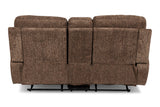 New Classic Furniture Sheffield Dual Recliner Console Loveseat Latte U2432-25-LAT