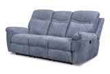 Sheffield Dual Recliner Sofa with Power Footrest Blue