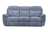 New Classic Furniture Sheffield Dual Recliner Sofa with Power Footrest Blue U2432-30P1-BLU