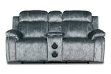 New Classic Furniture Tango Console Loveseat with Speaker & Power Footrest Shadow U396-25P1-SHW