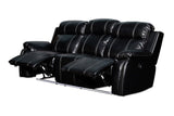 New Classic Furniture Fusion Dual Recliner Sofa with Power Ftrst Ebony U3969-30P1-EBY