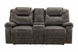 New Classic Furniture Anton Dual Recliner Console Loveseat with Power Footrest Chocolate U4136-25P1-CHC