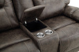 New Classic Furniture Anton Dual Recliner Console Loveseat with Power Footrest Chocolate U4136-25P1-CHC