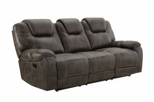 New Classic Furniture Anton Dual Recliner Sofa with Power Footrest Chocolate U4136-30P1-CHC