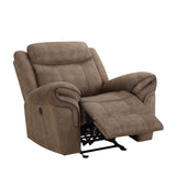 New Classic Furniture Harley Glider Recliner with Power Footrest Lt Bwn U4220-13P1-LBW
