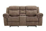 New Classic Furniture Harley Glider Console Loveseat with Dual Recliners Lt Bwn U4220-25-LBW