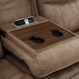 New Classic Furniture Harley Sofa with Dual Recliner Lt Bwn U4220-30-LBW