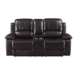 New Classic Furniture Madigan Console Loveseat with Dual Recliners Brown U6042-25-BRN