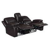 New Classic Furniture Madigan Console Loveseat with Dual Recliners Brown U6042-25-BRN