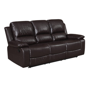 New Classic Furniture Madigan Sofa with Dual Recliner & Drop Down Tray Brown U6042-30-BRN