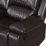 New Classic Furniture Madigan Sofa with Dual Recliner & Drop Down Tray Brown U6042-30-BRN