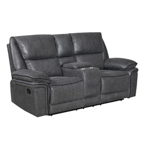 New Classic Furniture Linville Console Loveseat with Dual Recliners Gray U8023-25-GRY