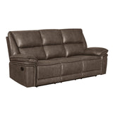 Linville Sofa with Dual Recliner & Drop Down Tray Brown