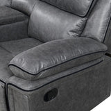 New Classic Furniture Linville Sofa with Dual Recliner & Drop Down Tray Gray U8023-30-GRY