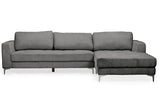 Baxton Studio Agnew Contemporary Light Beige Microfiber Right Facing Sectional Sofa