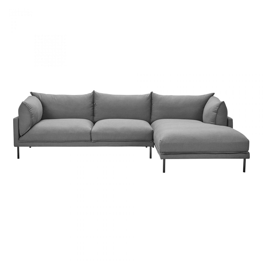 Jamara Sectional Sofa - Scandinavian Style with Plush Comfort, Removable Cushions & Slim Steel Legs