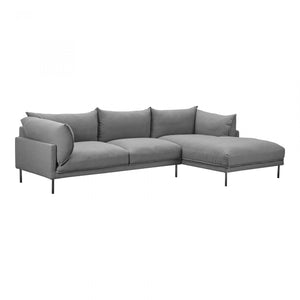 Jamara Sectional Sofa - Scandinavian Style with Plush Comfort, Removable Cushions & Slim Steel Legs