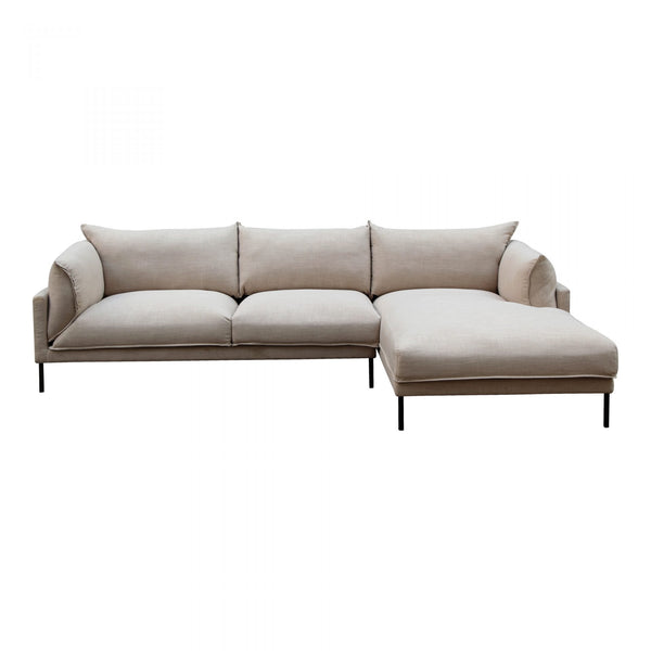 Jamara Sectional Sofa - Scandinavian Style with Plush Comfort, Removable Cushions & Slim Steel Legs