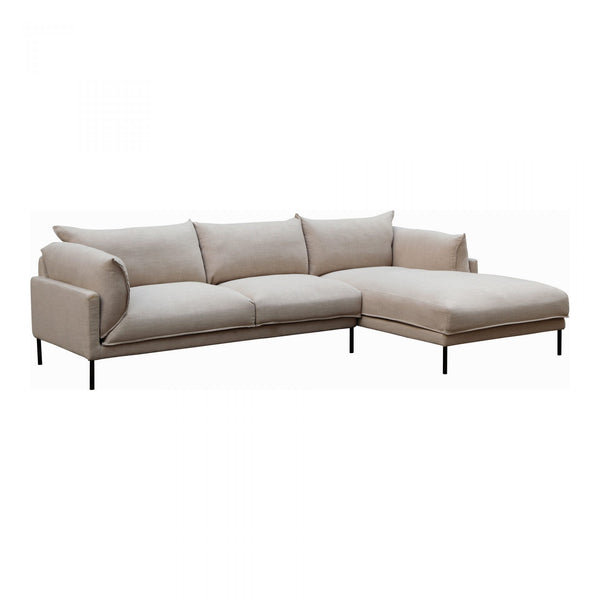 Jamara Sectional Sofa - Scandinavian Style with Plush Comfort, Removable Cushions & Slim Steel Legs