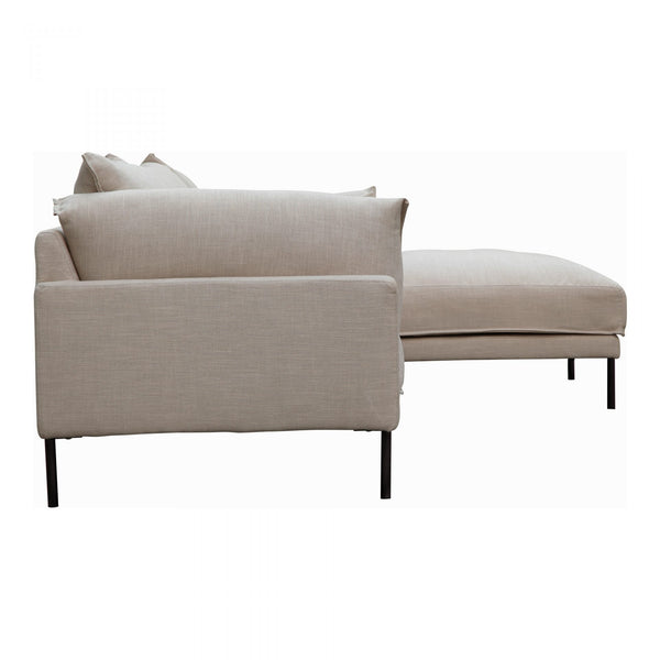 Jamara Sectional Sofa - Scandinavian Style with Plush Comfort, Removable Cushions & Slim Steel Legs