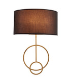 Bethel Satin Brass Wall Sconce in Metal & Fabric