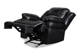 New Classic Furniture Flynn Glider Recliner with Power Footrest (No Base Lights) Black UC2177-13P1-PBK