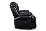 New Classic Furniture Flynn Glider Recliner with Power Footrest (No Base Lights) Black UC2177-13P1-PBK