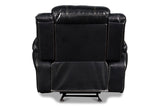 New Classic Furniture Flynn Glider Recliner with Power Footrest (No Base Lights) Black UC2177-13P1-PBK