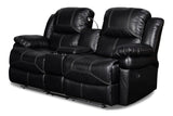 Flynn Console Loveseat with Reading Light Black