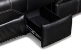 New Classic Furniture Flynn Console Loveseat with Reading Light, Power Footrest Black UC2177-25P1-PBK