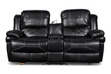 New Classic Furniture Flynn Console Loveseat with Reading Light, Power Footrest Black UC2177-25P1-PBK