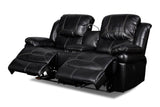 New Classic Furniture Flynn Console Loveseat with Reading Light, Power Footrest Black UC2177-25P1-PBK