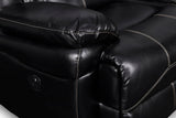 New Classic Furniture Flynn Console Loveseat with Reading Light, Power Footrest Black UC2177-25P1-PBK