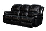 Flynn Sofa with Lighted Base & Power Footrest Black