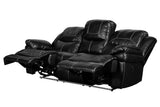 New Classic Furniture Flynn Sofa with Lighted Base & Power Footrest Black UC2177-30P1-PBK